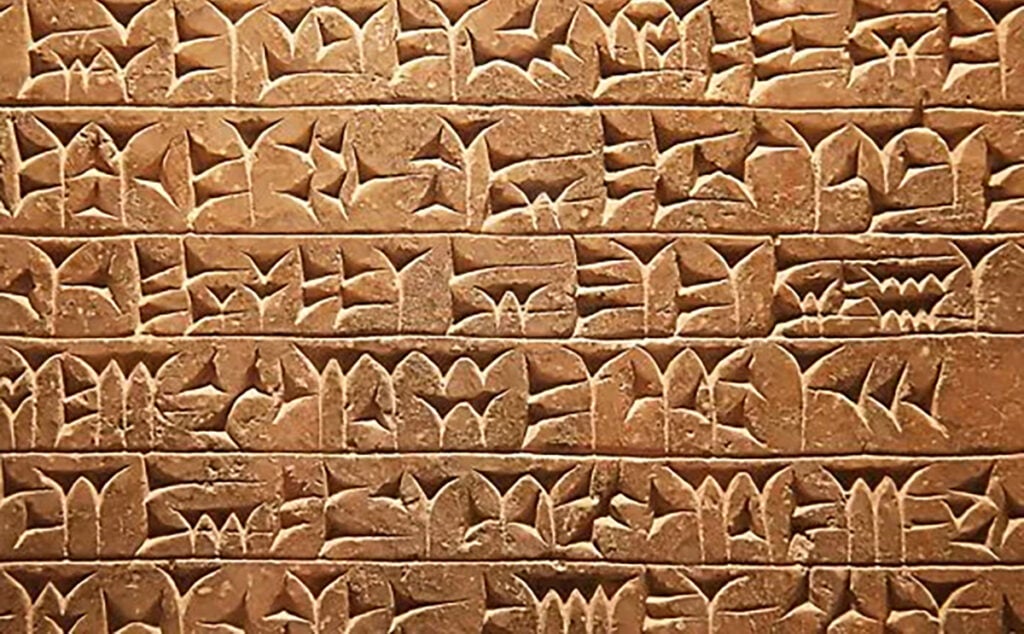 Bahasa kuno dalam bentuk cuneiform
