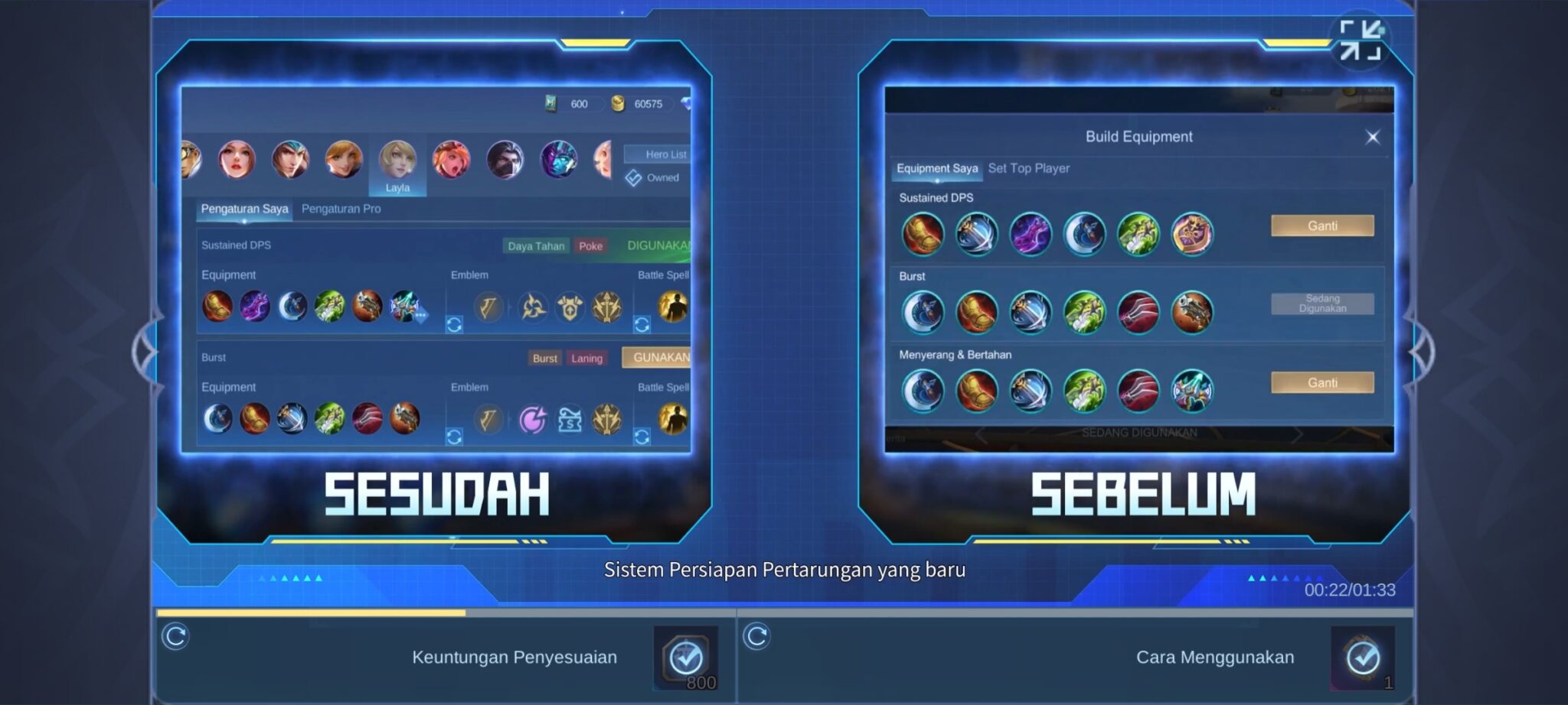 Inilah tampilan sebelum dan sesudah pada kolom rekomendasi setelah fitur emblem diimplementasikan.
